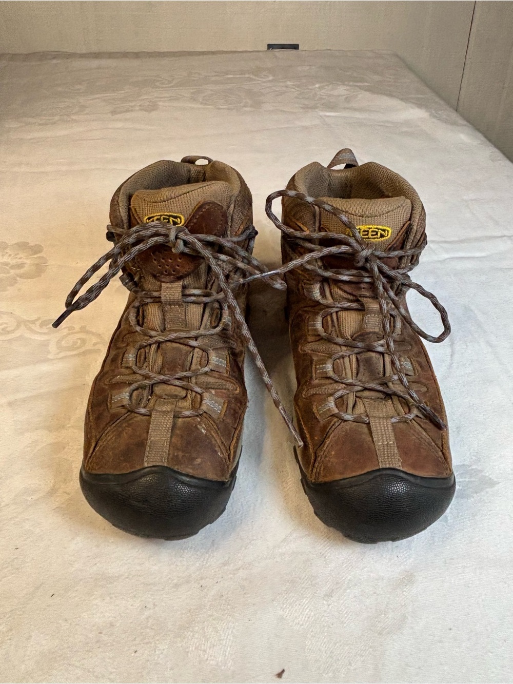 KEEN Womens 6.5 EU 37 Brown Leather KEEN.DRY Mid Hiking Boots Lace Up Gorpcore - Picture 4 of 9